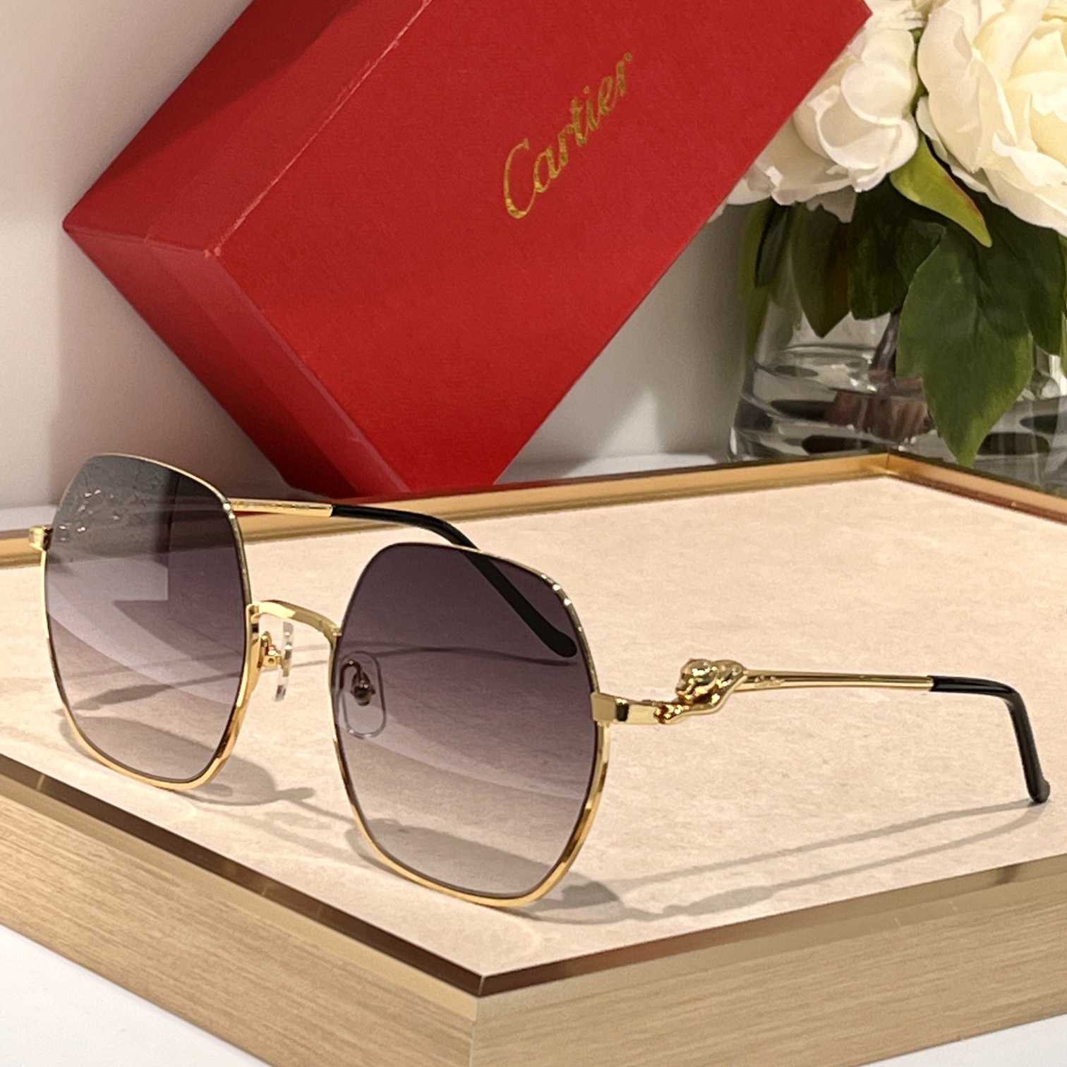 Cartier Geometric Frame Sunglasses     CT0267 - DesignerGu