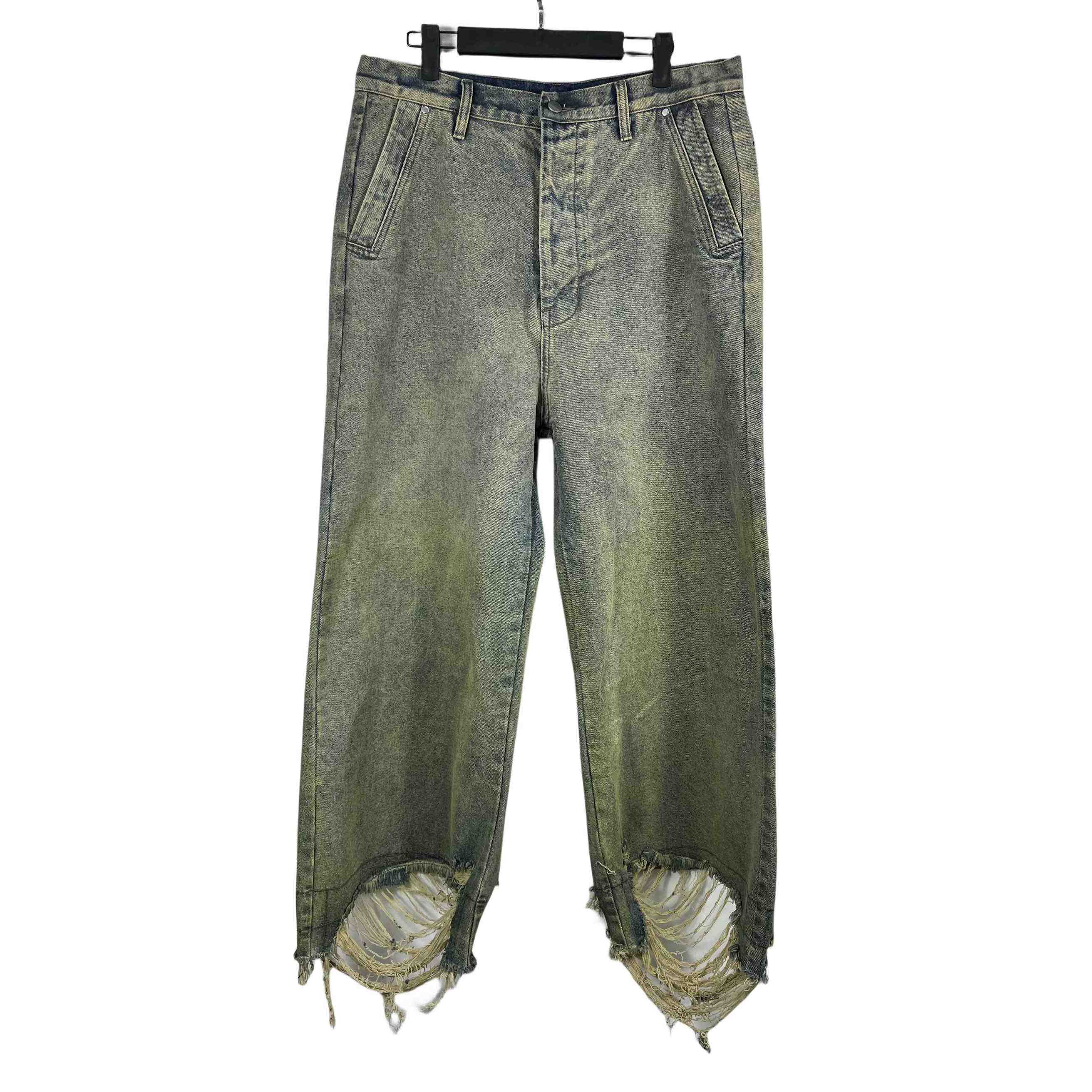 Rick Owens Geth Wide Leg Denim Jeans - DesignerGu