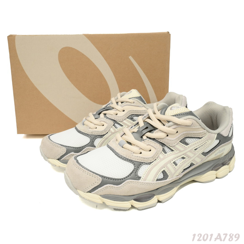 AsicsGEL-NYC Rice White Gray Sneakers           1201A789  - DesignerGu