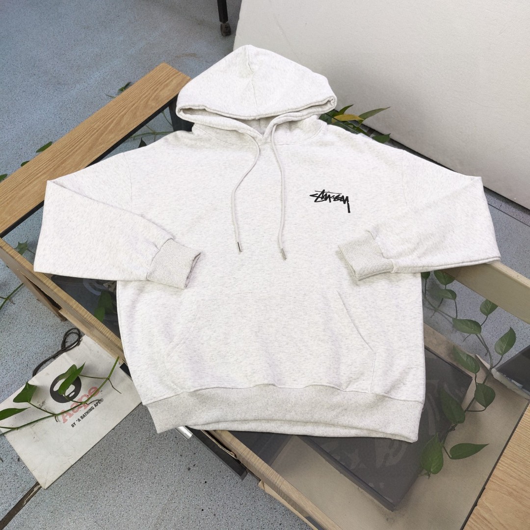 Stussy Lgo-embroidered Drawstring Hoodie - DesignerGu