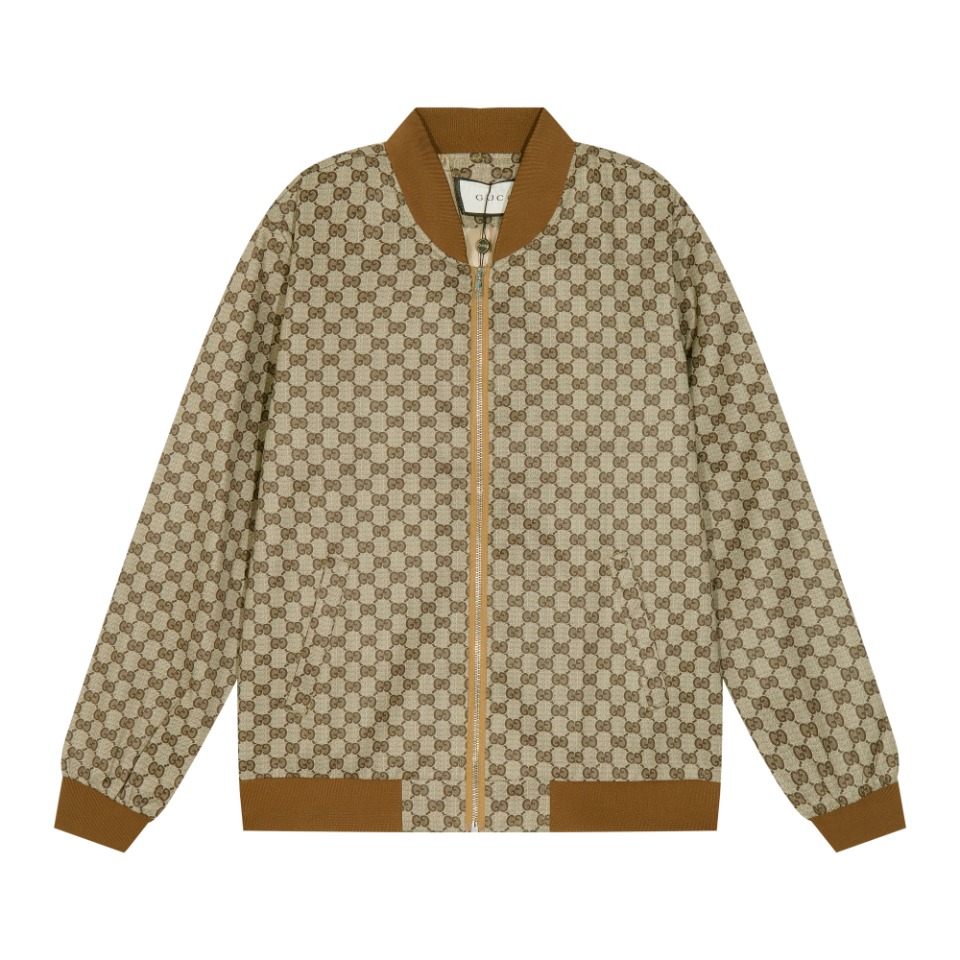 Gucci Maxi GG Canvas Zip Jacket  - DesignerGu