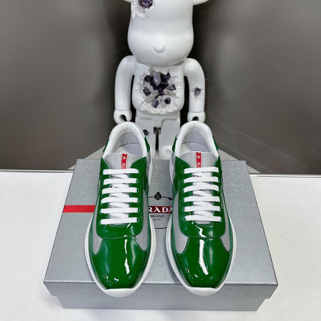 Prada Patent Leather And Technical Fabric Prada America's Cup Sneakers - DesignerGu