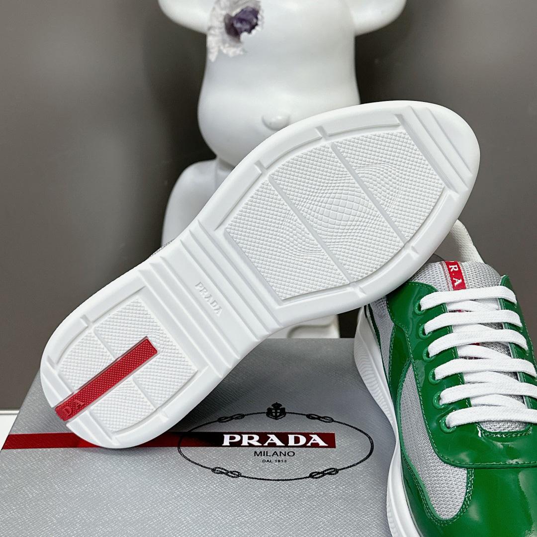 Prada Patent Leather And Technical Fabric Prada America's Cup Sneakers - DesignerGu