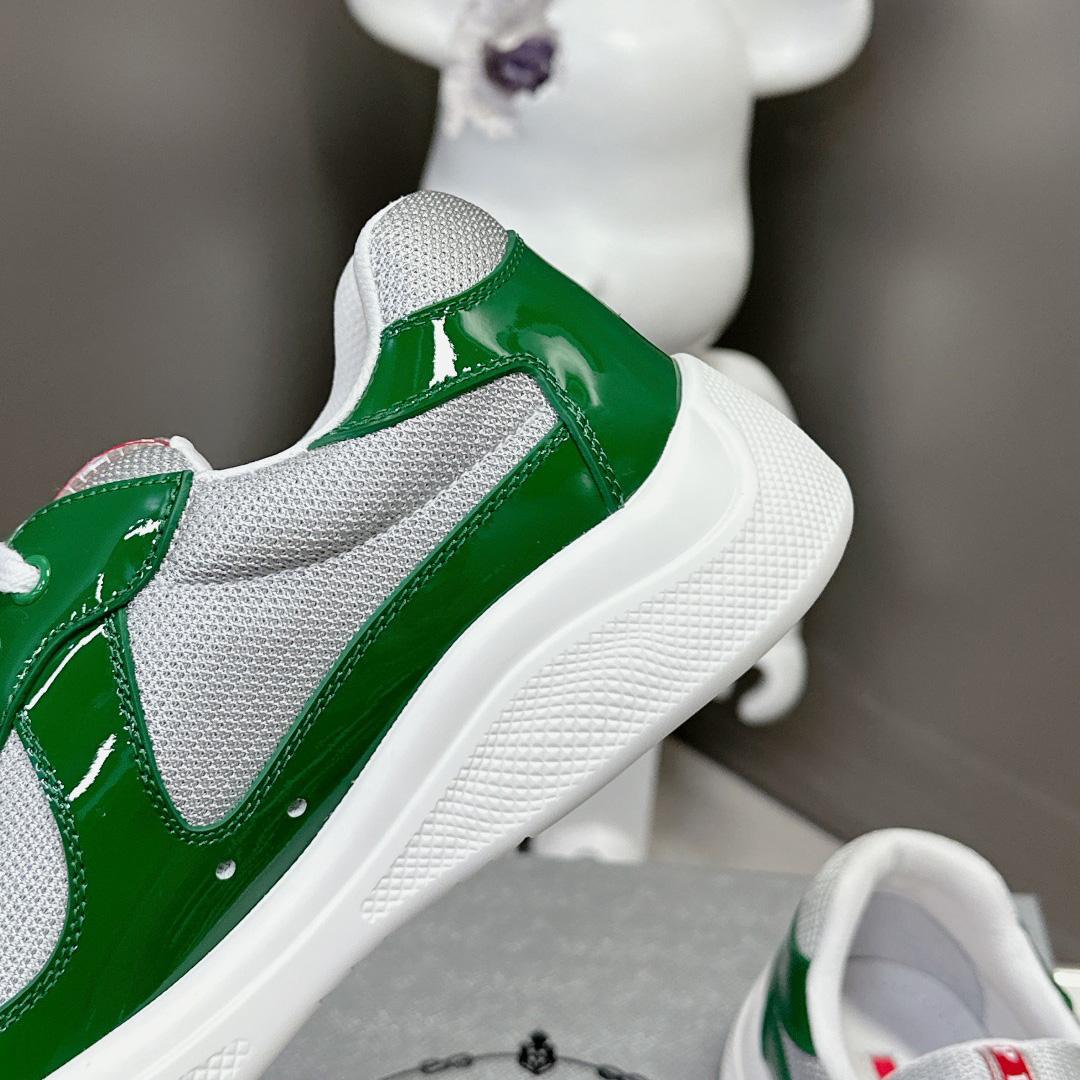 Prada Patent Leather And Technical Fabric Prada America's Cup Sneakers - DesignerGu