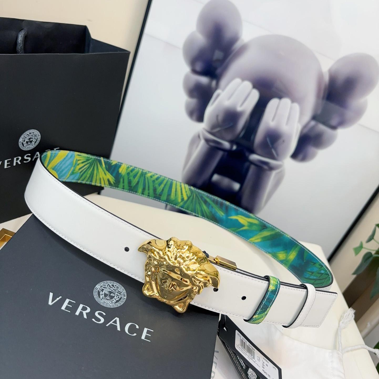Versace Tiger La Medusa Leather Belt   40mm - 