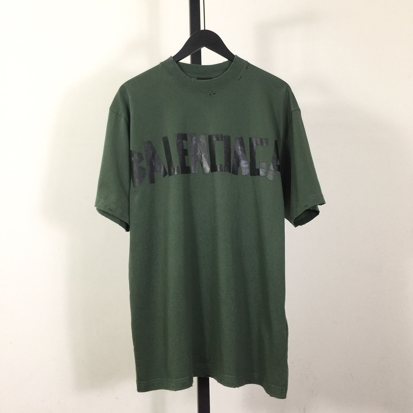 Balenciaga Tape Type T-Shirt Medium Fit In Green - DesignerGu