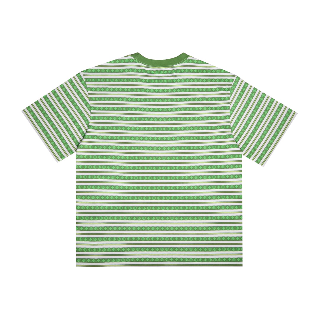 Chrome Heart Stripe Cotton T-shirt - DesignerGu