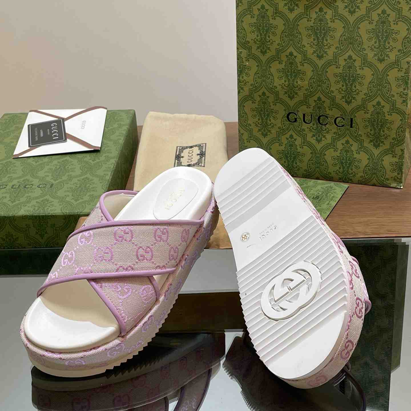 Gucci Women's GG Platform Slide Sandal - 
