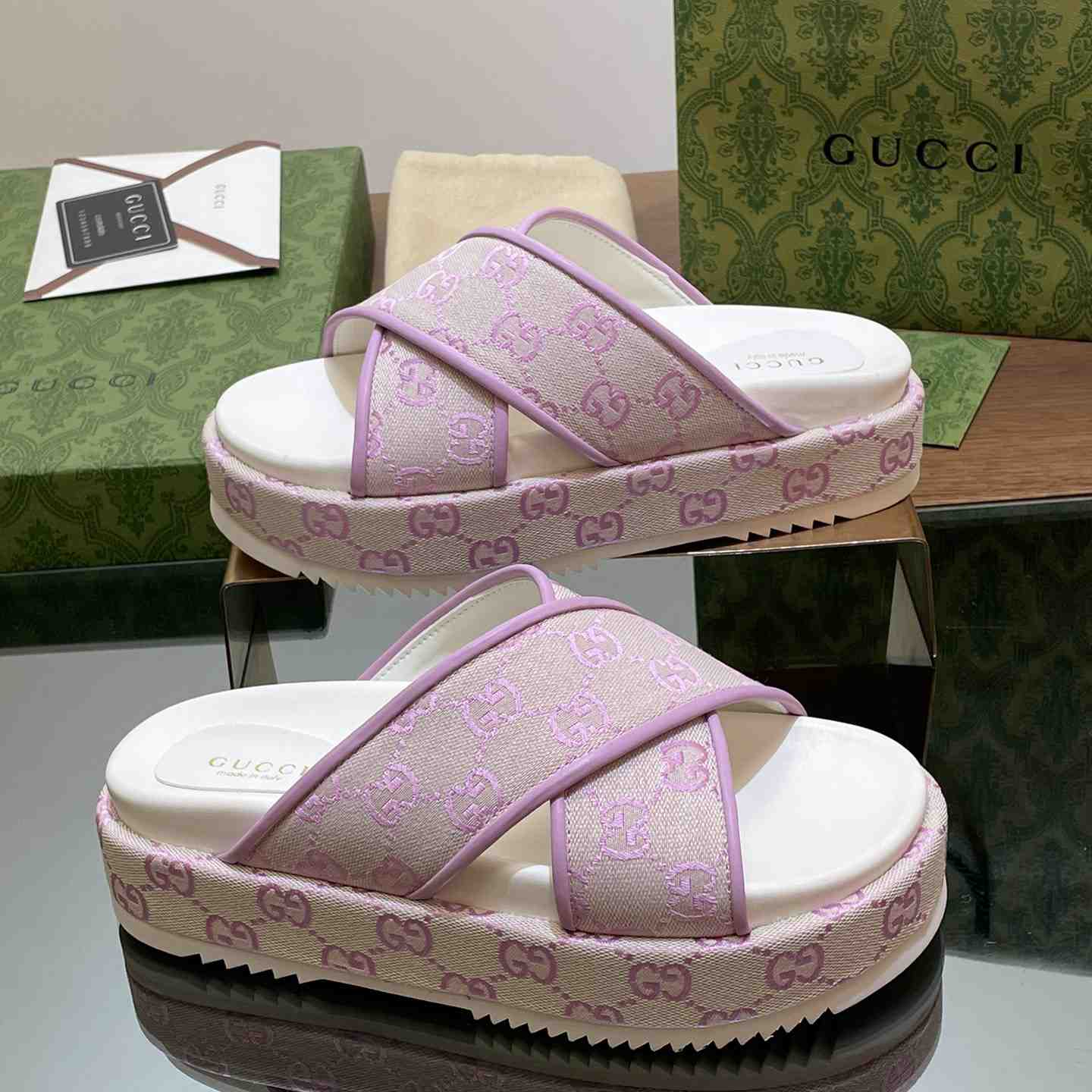 Gucci Women's GG Platform Slide Sandal - 