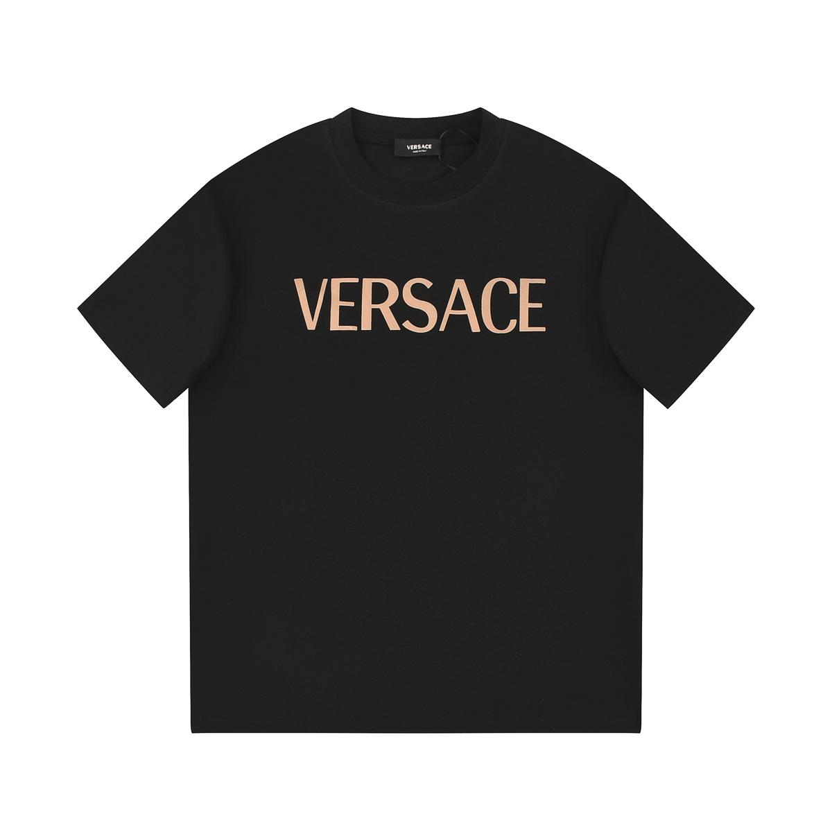 Versace Logo Cotton T-shirt - DesignerGu