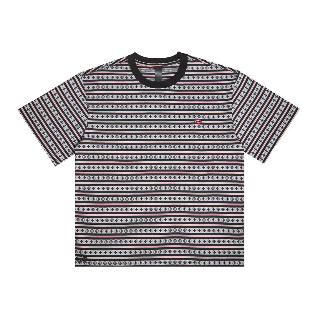 Chrome Heart Stripe Cotton T-shirt - DesignerGu