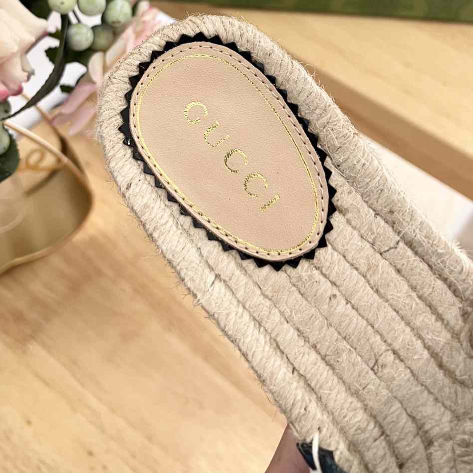 Gucci Women's Slide Espadrille With GG Crystals - DesignerGu