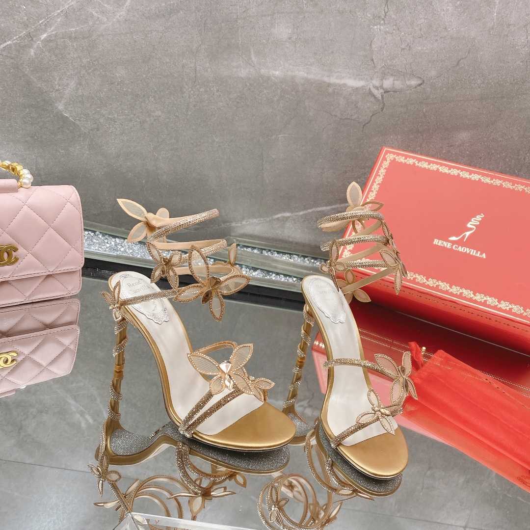 Rene Caovilla Butterflies Crystal-embellished High Sandals    95mm - DesignerGu