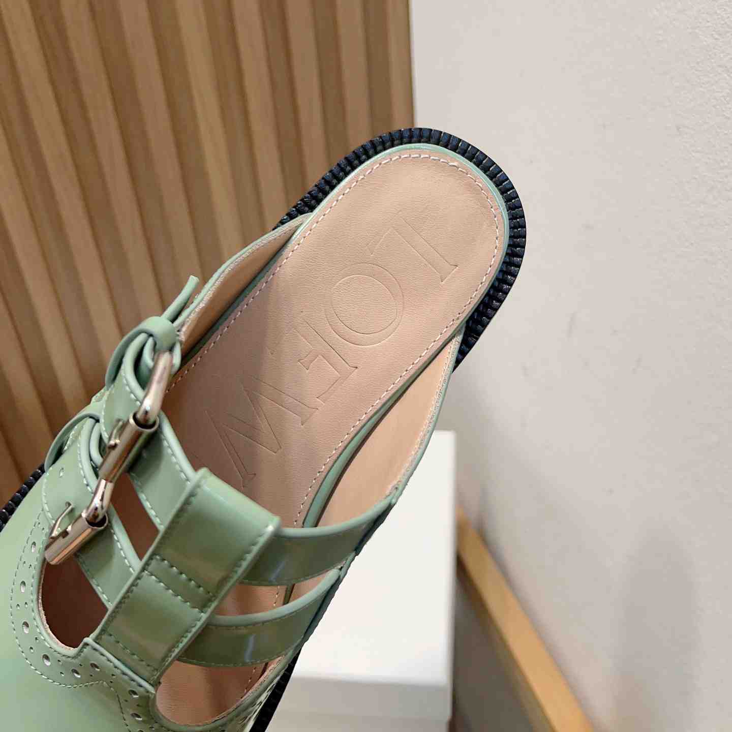 Loewe Campo Mary Jane Mule In Calfskin - 