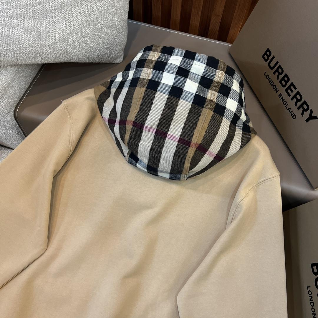 Burberry Check Trim Cotton Blend Hoodie - DesignerGu