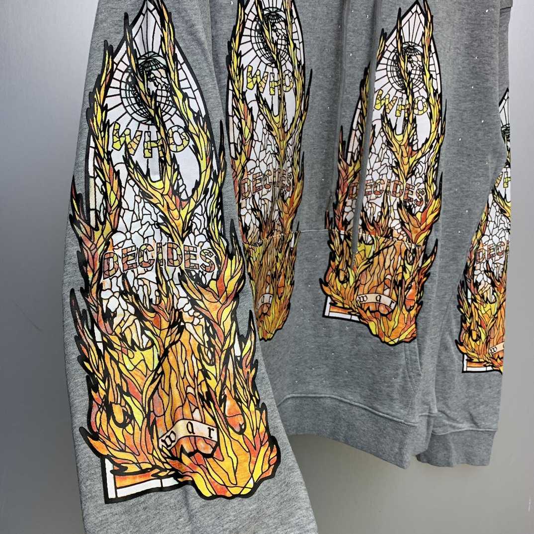Who Decides War Flame Glass Hooded Sweatshirt - 