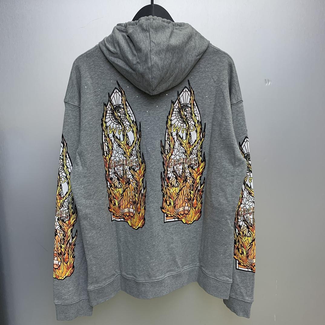 Who Decides War Flame Glass Hooded Sweatshirt - 