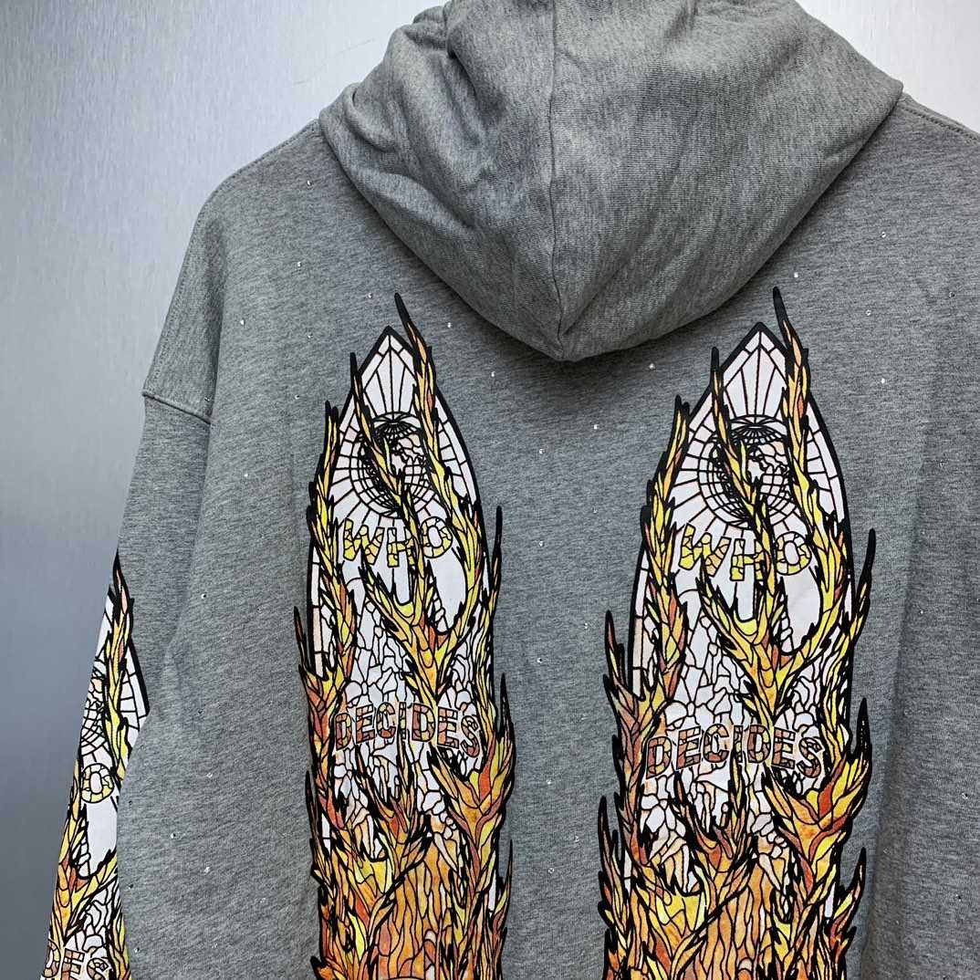 Who Decides War Flame Glass Hooded Sweatshirt - 