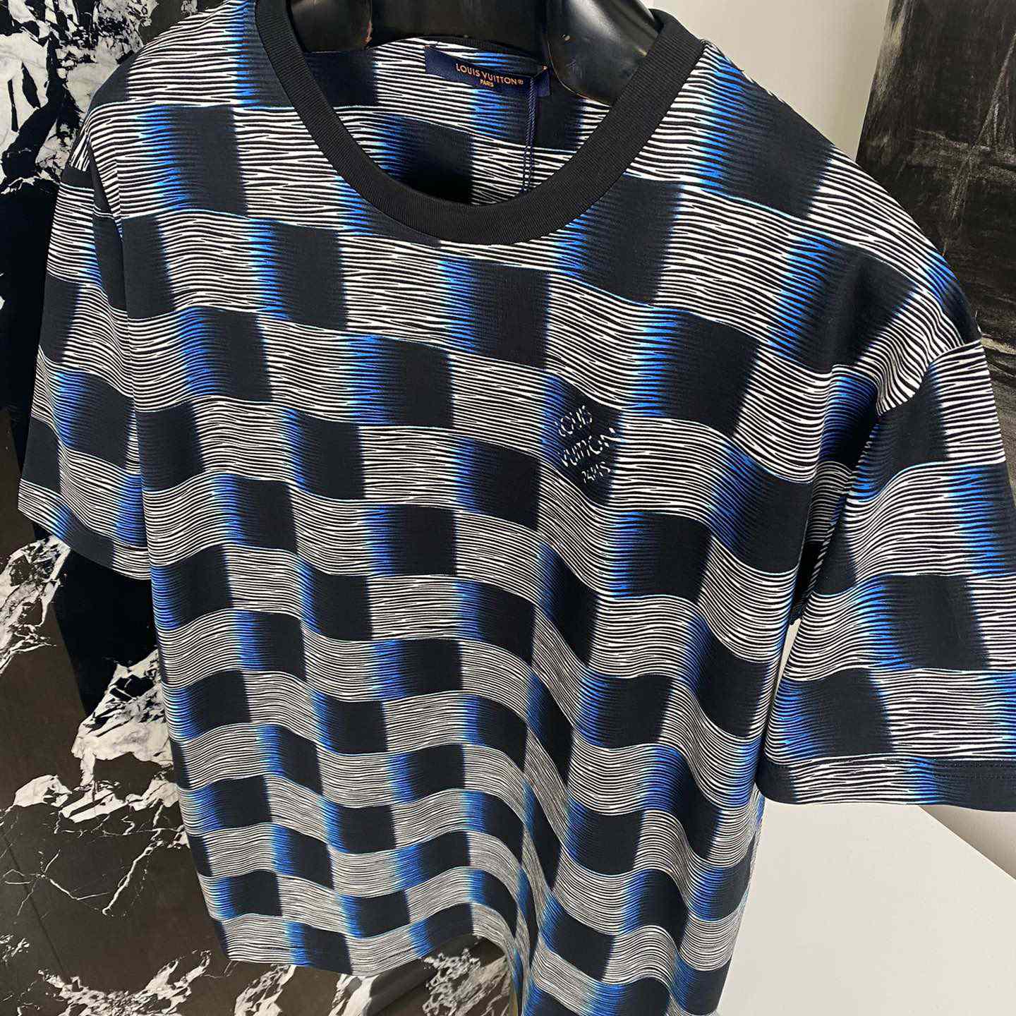 Louis Vuitton Damier Short-Sleeved Cotton T-Shirt   1AFB30 - 