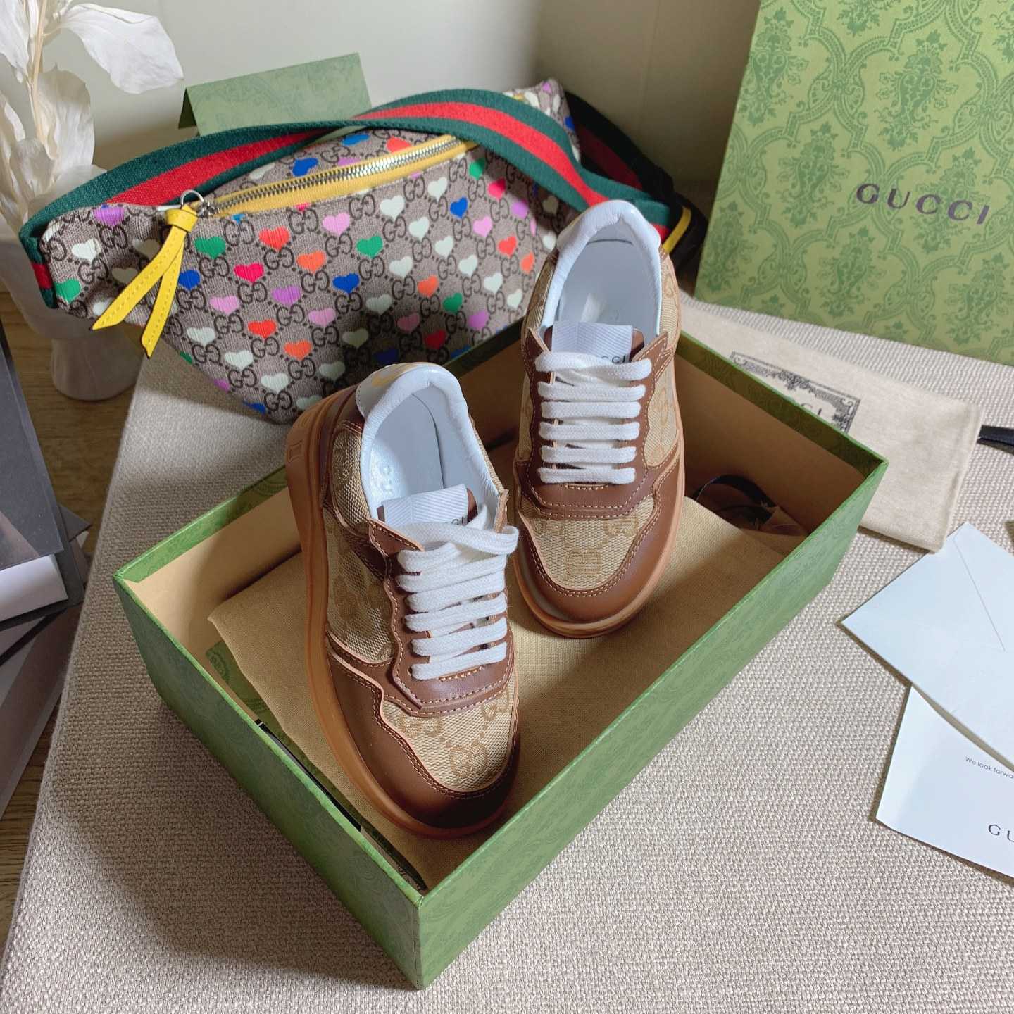 Gucci Toddler Leather Platform Sneaker - 