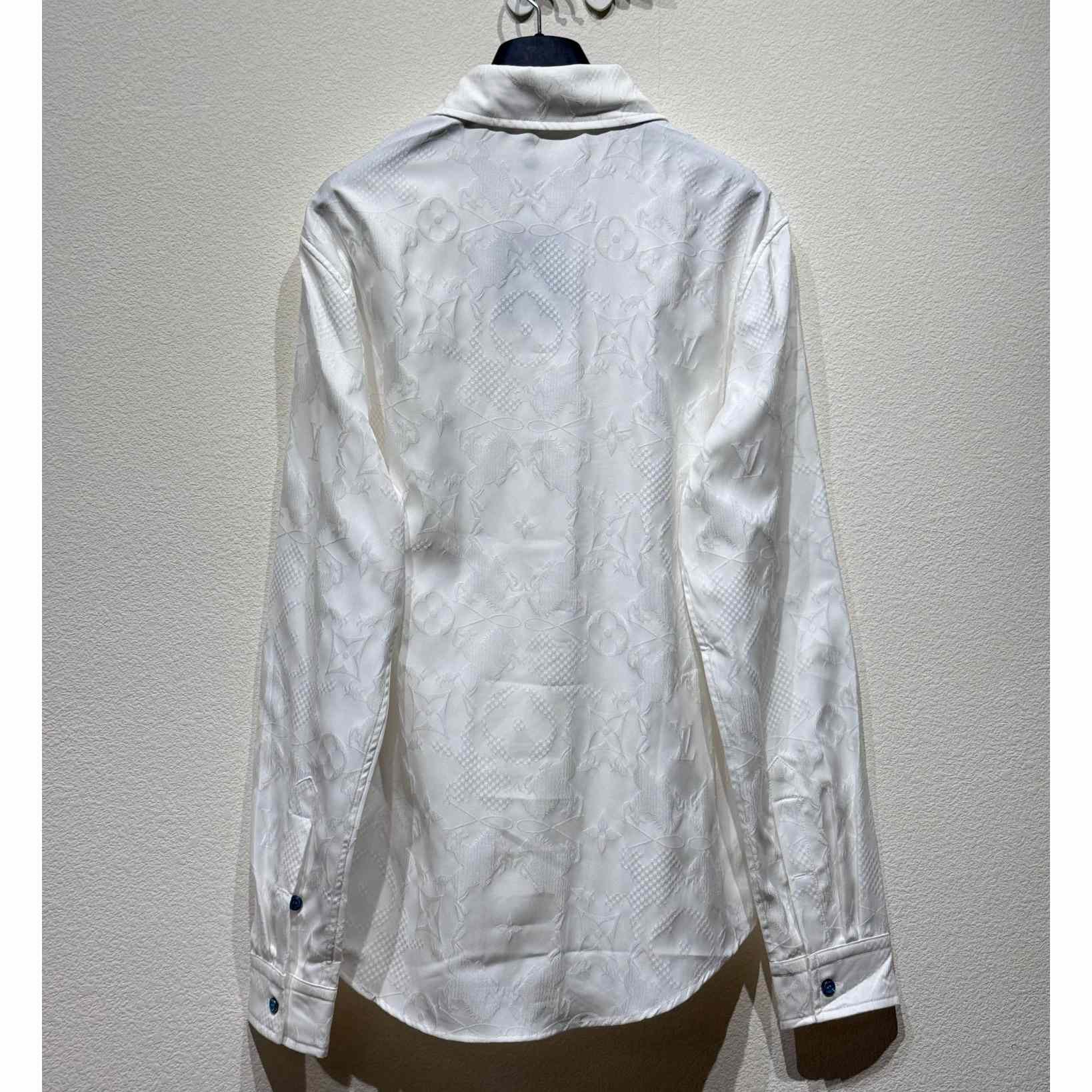 Louis Vuitton Long-Sleeved Jacquard Silk Shirt   1AFWS6 - 