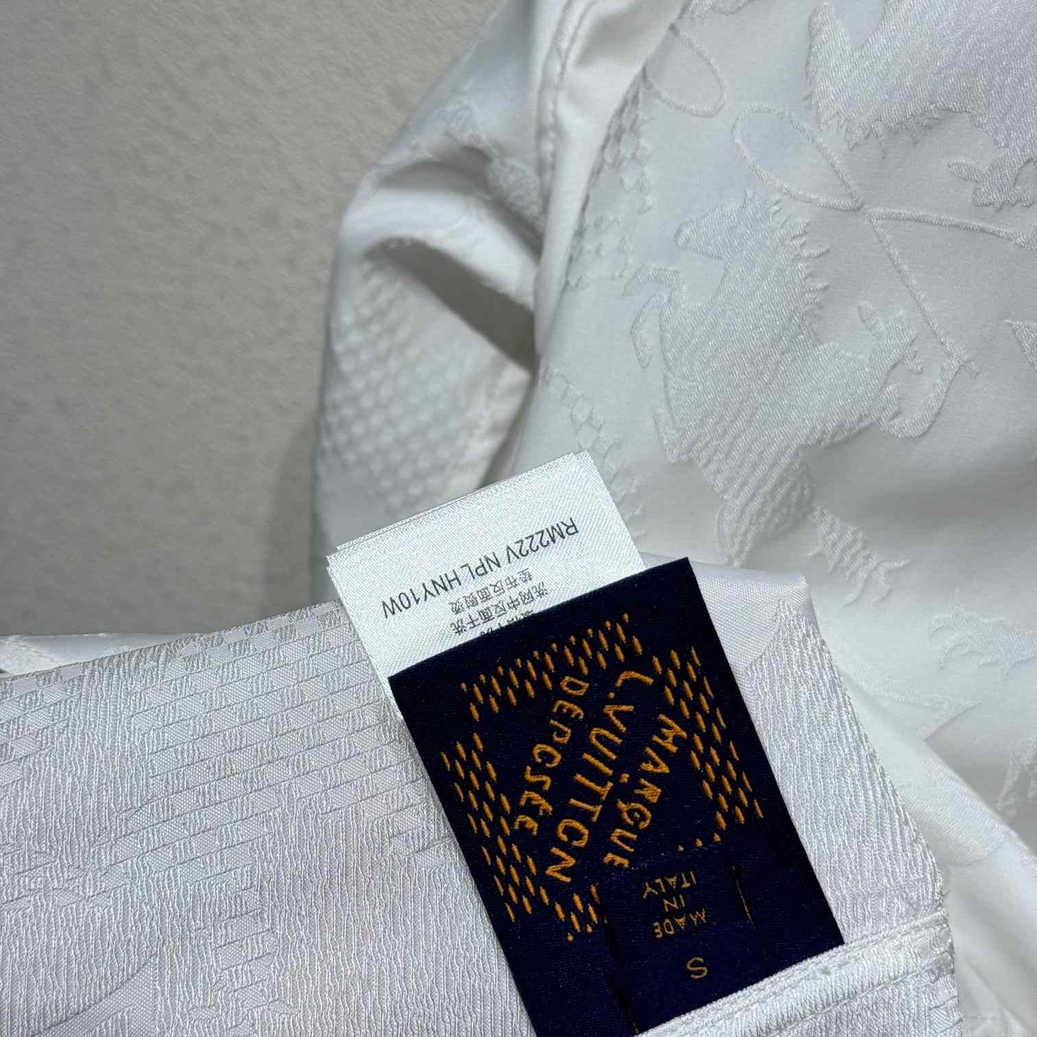 Louis Vuitton Long-Sleeved Jacquard Silk Shirt   1AFWS6 - 