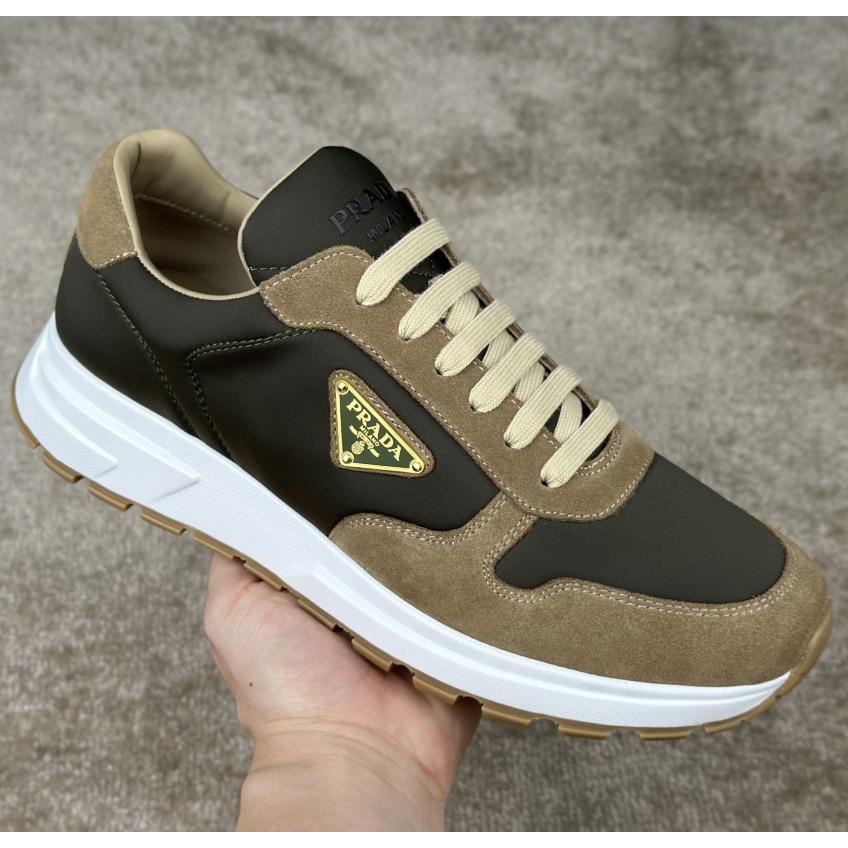 Prada Leather And Re-Nylon Sneakers - 