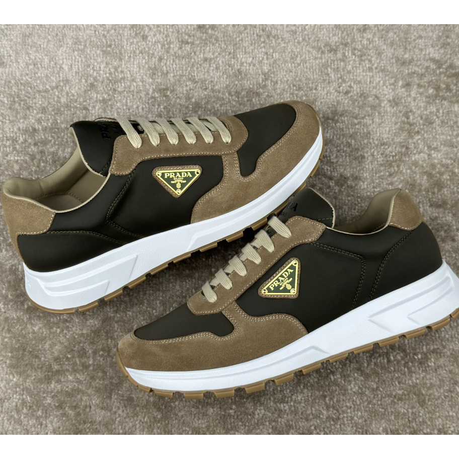 Prada Leather And Re-Nylon Sneakers - 