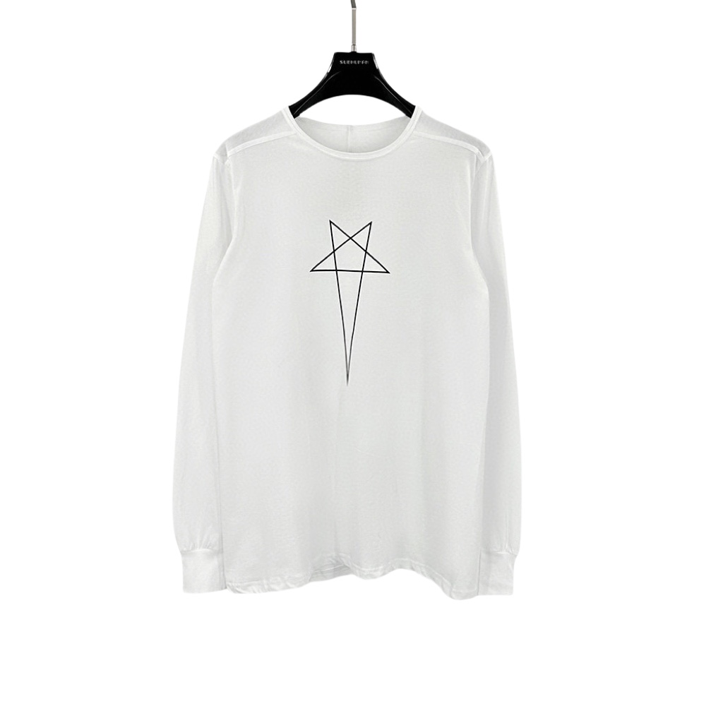 Rick Owens Level Pentagram-print Organic Cotton T-shirt - DesignerGu
