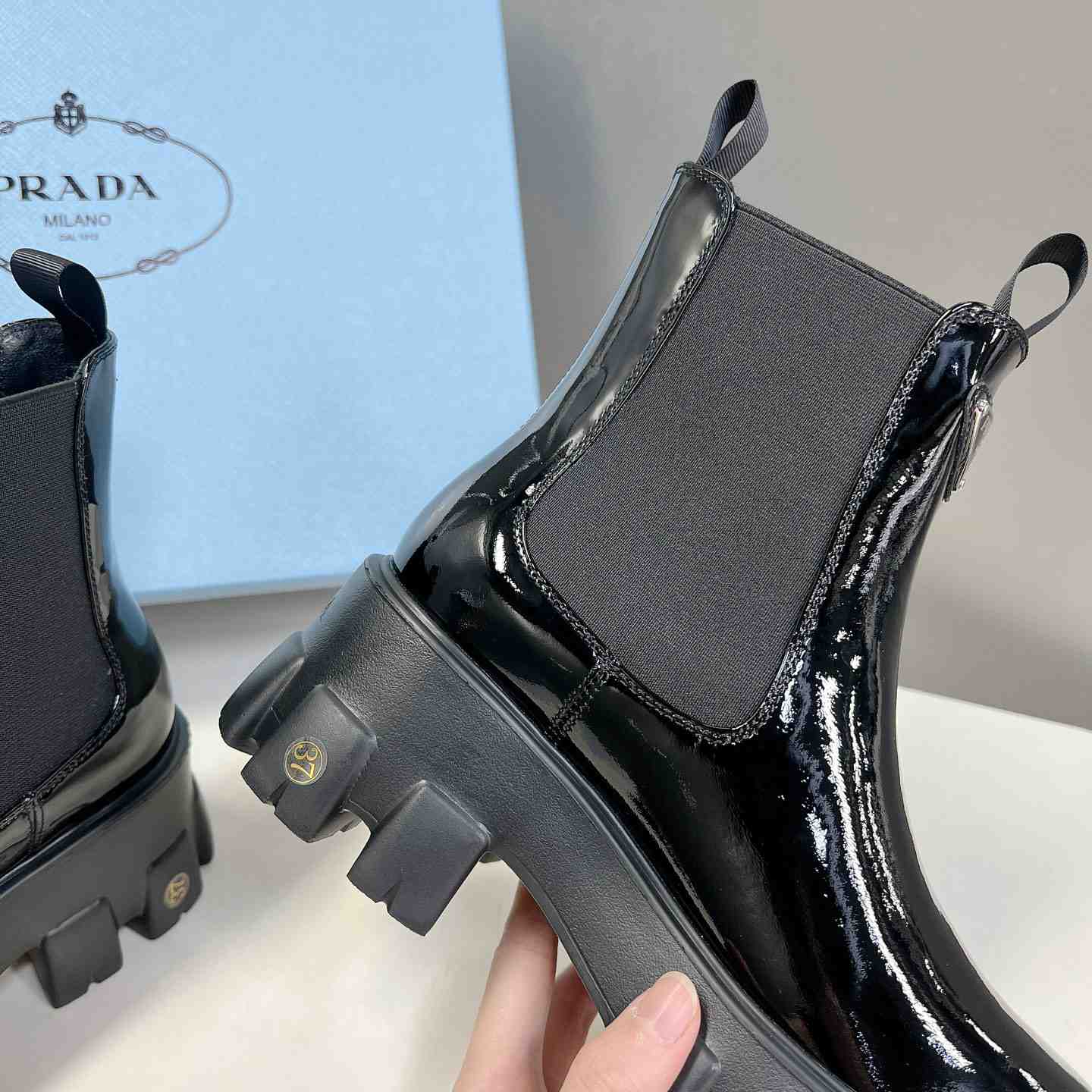 Prada Monolith Ankle Boots - 
