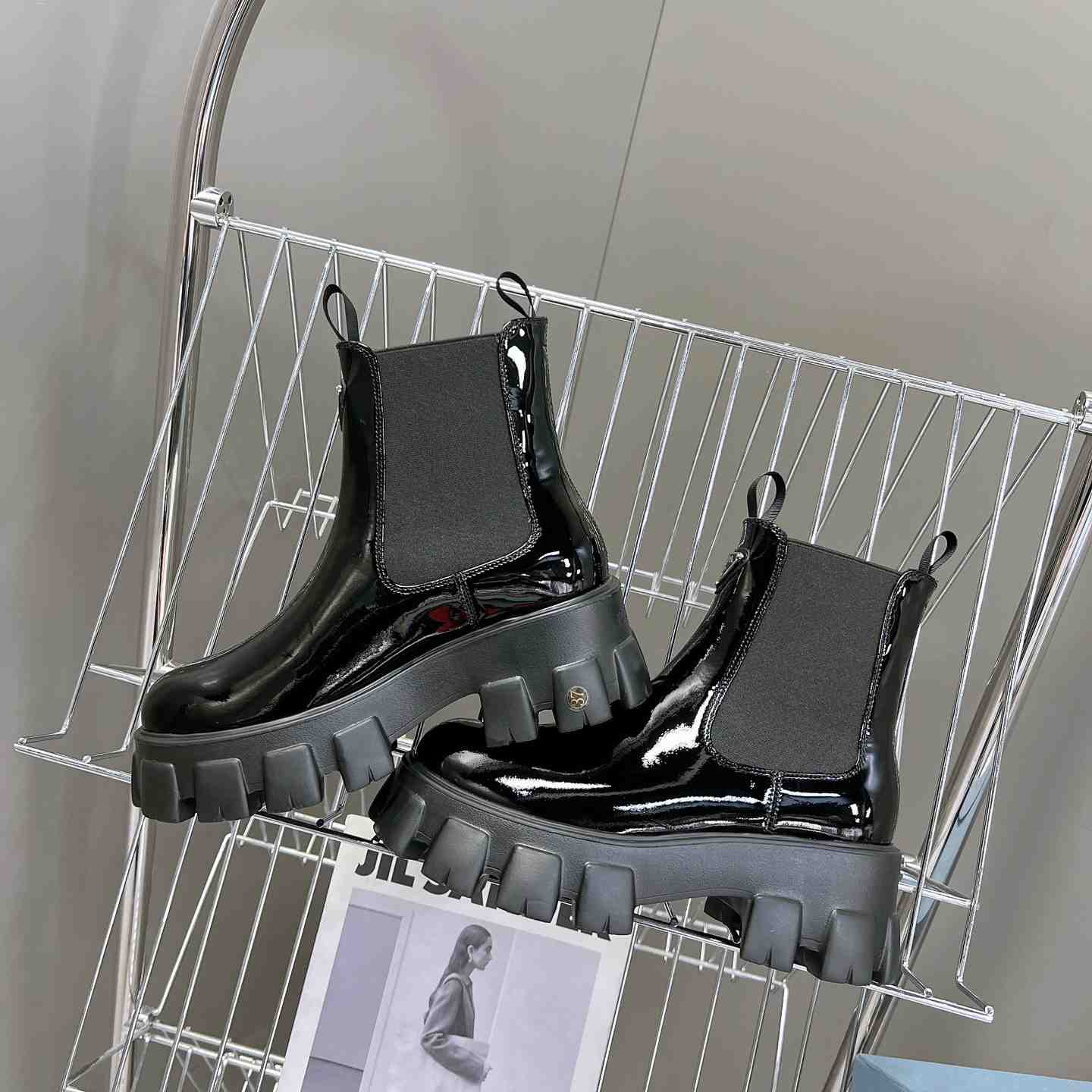 Prada Monolith Ankle Boots - 