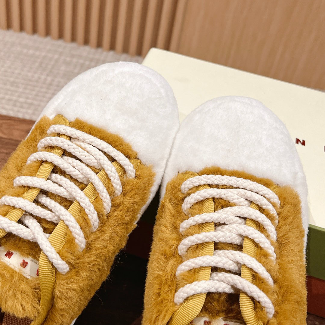 Marni Beige Teddy Tennis Sneaker - 