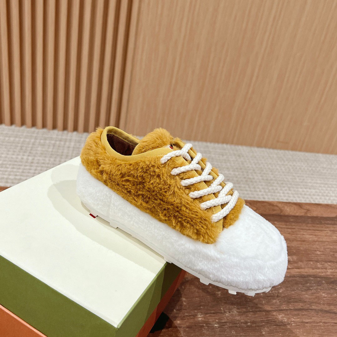 Marni Beige Teddy Tennis Sneaker - 