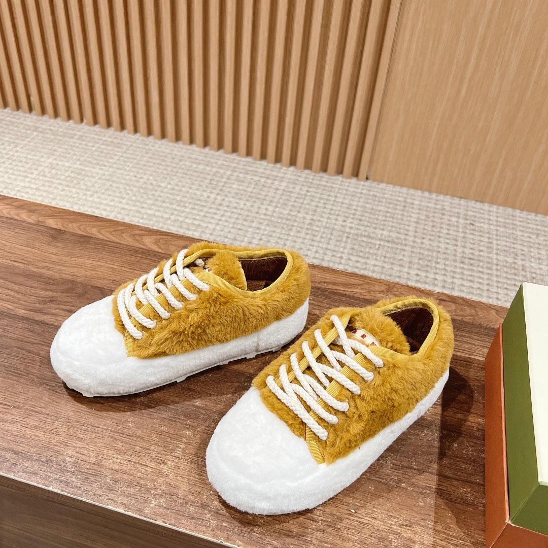 Marni Beige Teddy Tennis Sneaker - 