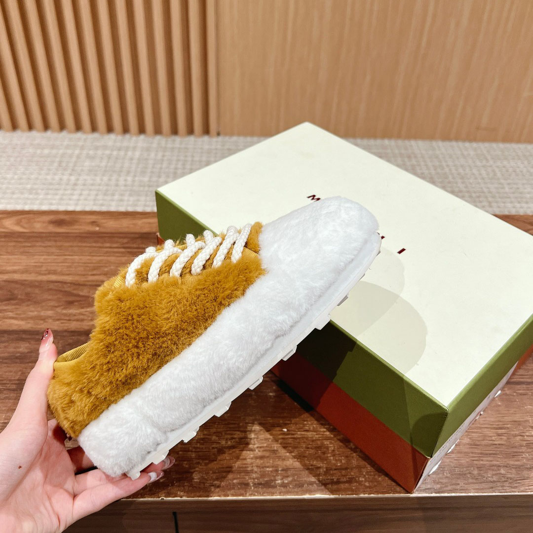 Marni Beige Teddy Tennis Sneaker - 