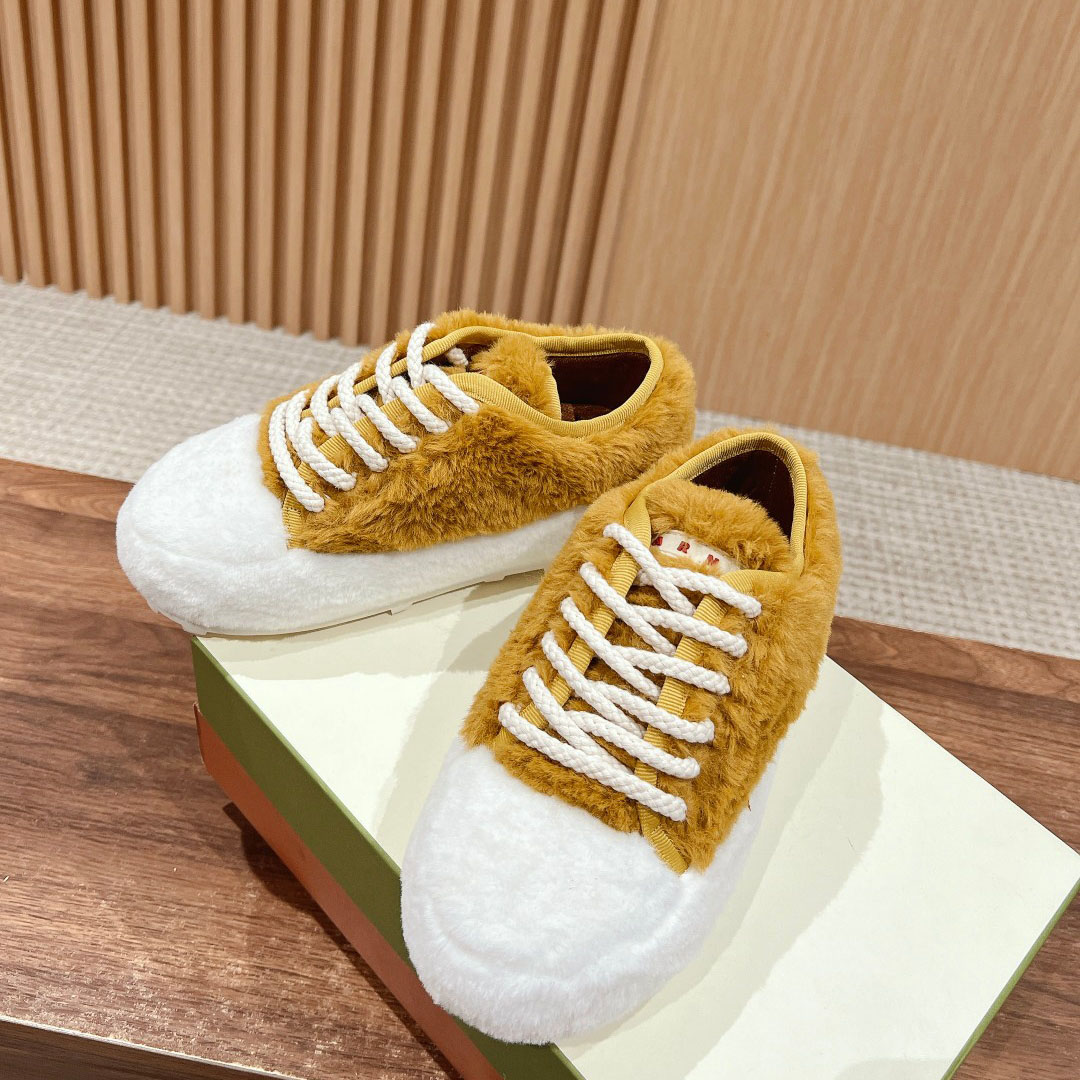 Marni Beige Teddy Tennis Sneaker - 