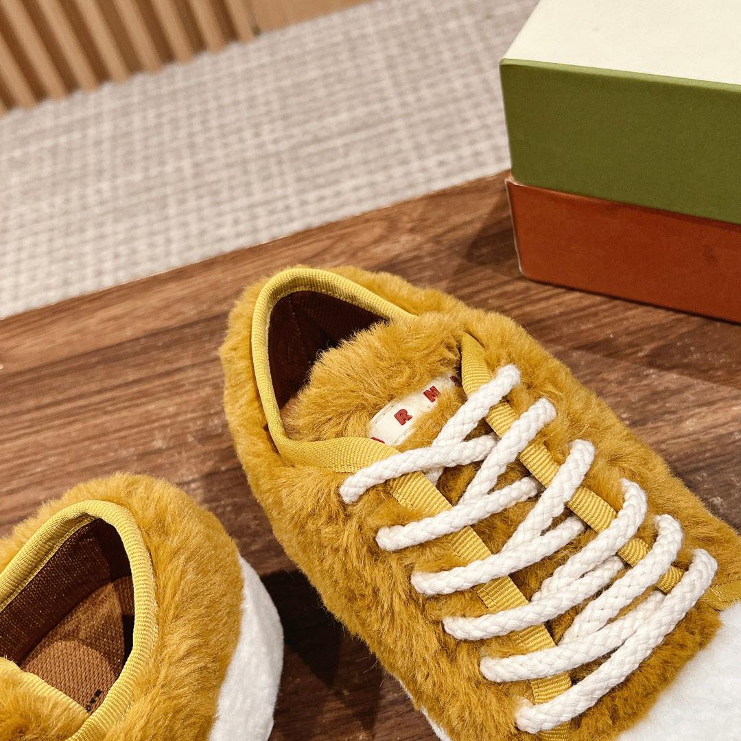 Marni Beige Teddy Tennis Sneaker - 