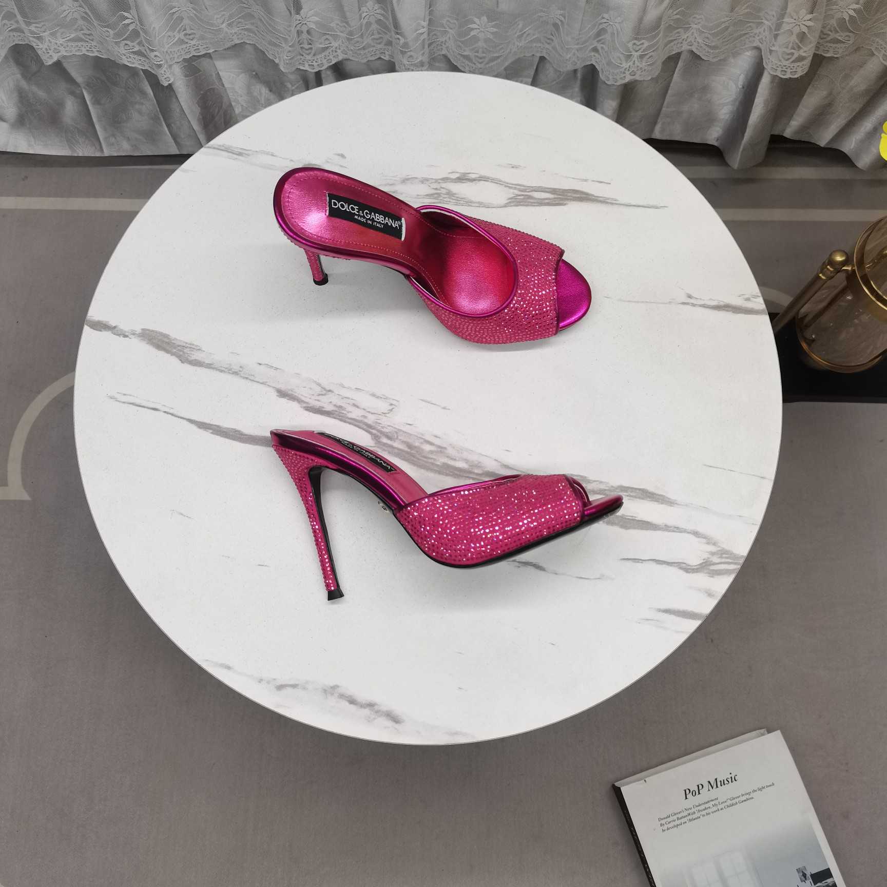 Dolce & Gabbana Rhinestone-embellished Satin Sandals - 