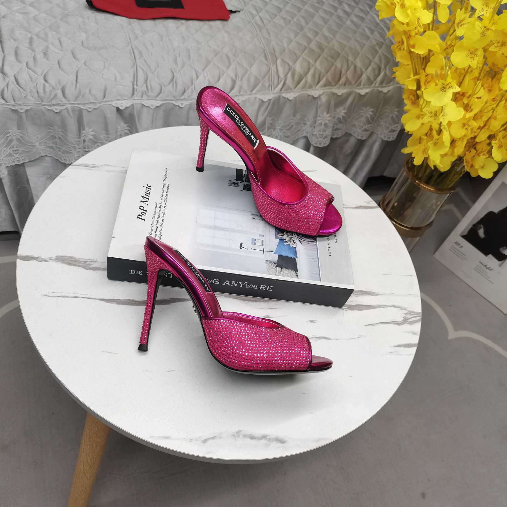 Dolce & Gabbana Rhinestone-embellished Satin Sandals - 