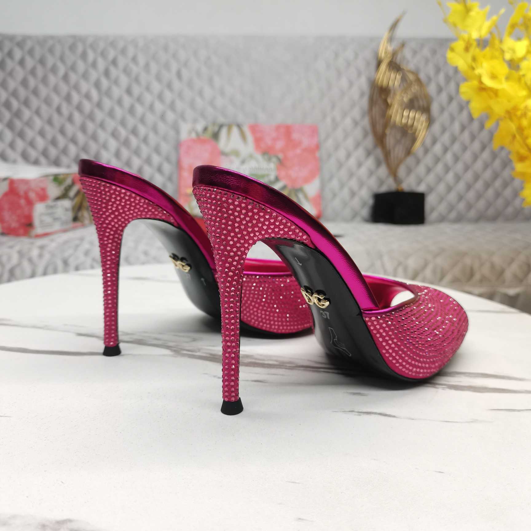Dolce & Gabbana Rhinestone-embellished Satin Sandals - 