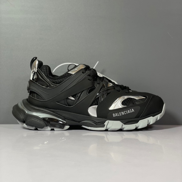 Balenciaga Track Sneaker In Black And Silver Mesh And Nylon - DesignerGu