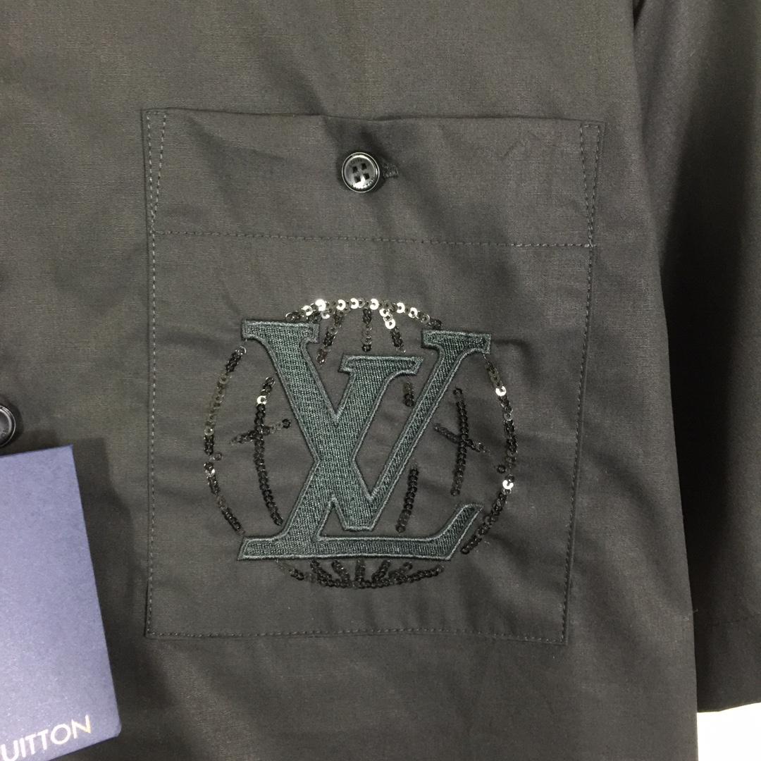 Louis Vuitton Embroidered Short-Sleeved Cotton Shirt   1AHCHD - DesignerGu