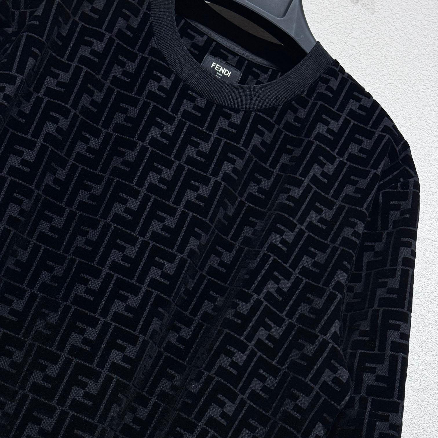 Fendi T-shirt In Black Piqué - DesignerGu