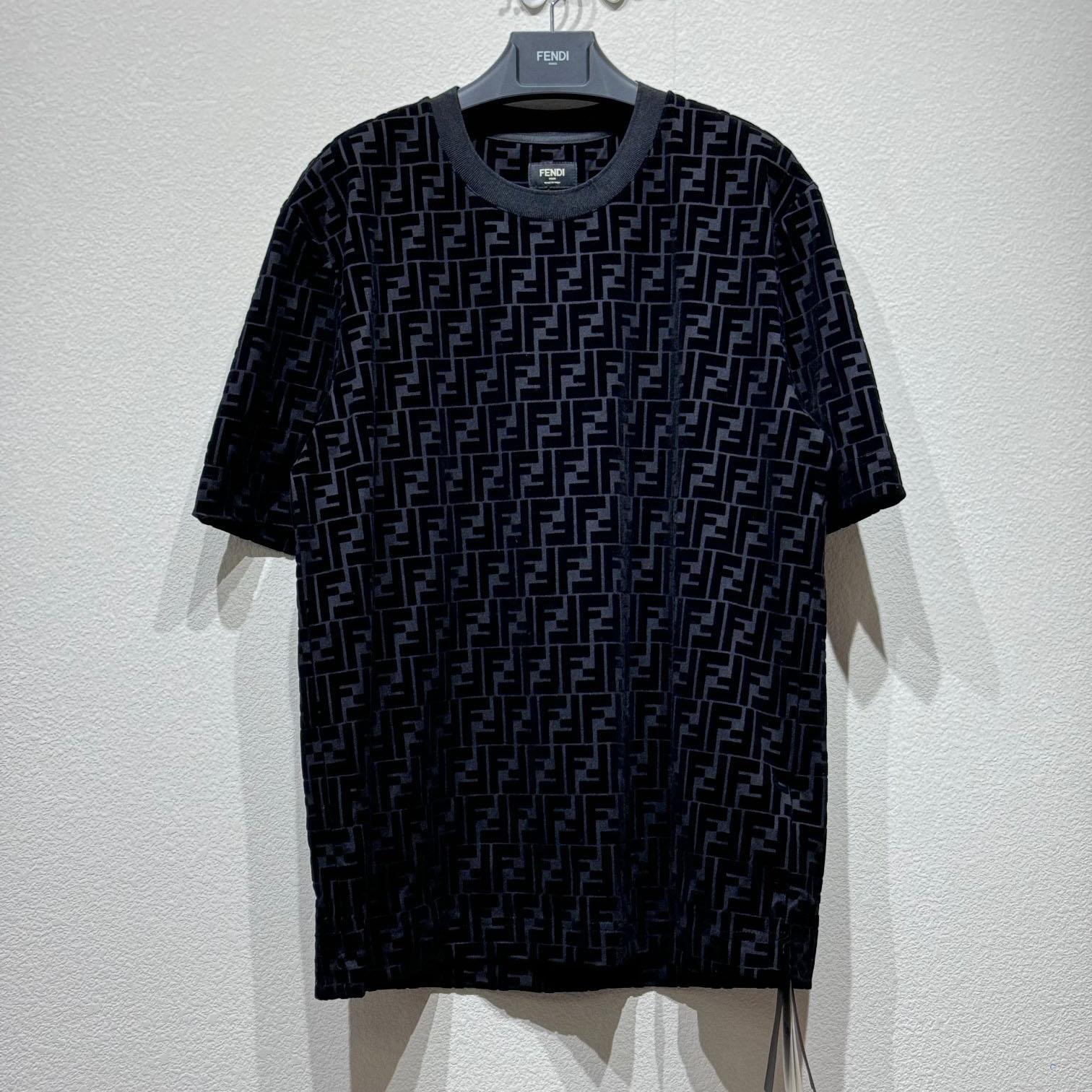 Fendi T-shirt In Black Piqué - DesignerGu
