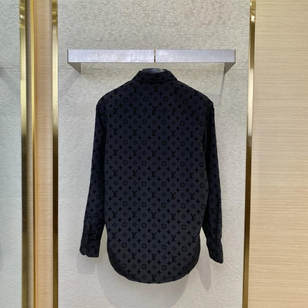 Louis Vuitton Flocked  Monogram Long-Sleeved Shirt - DesignerGu