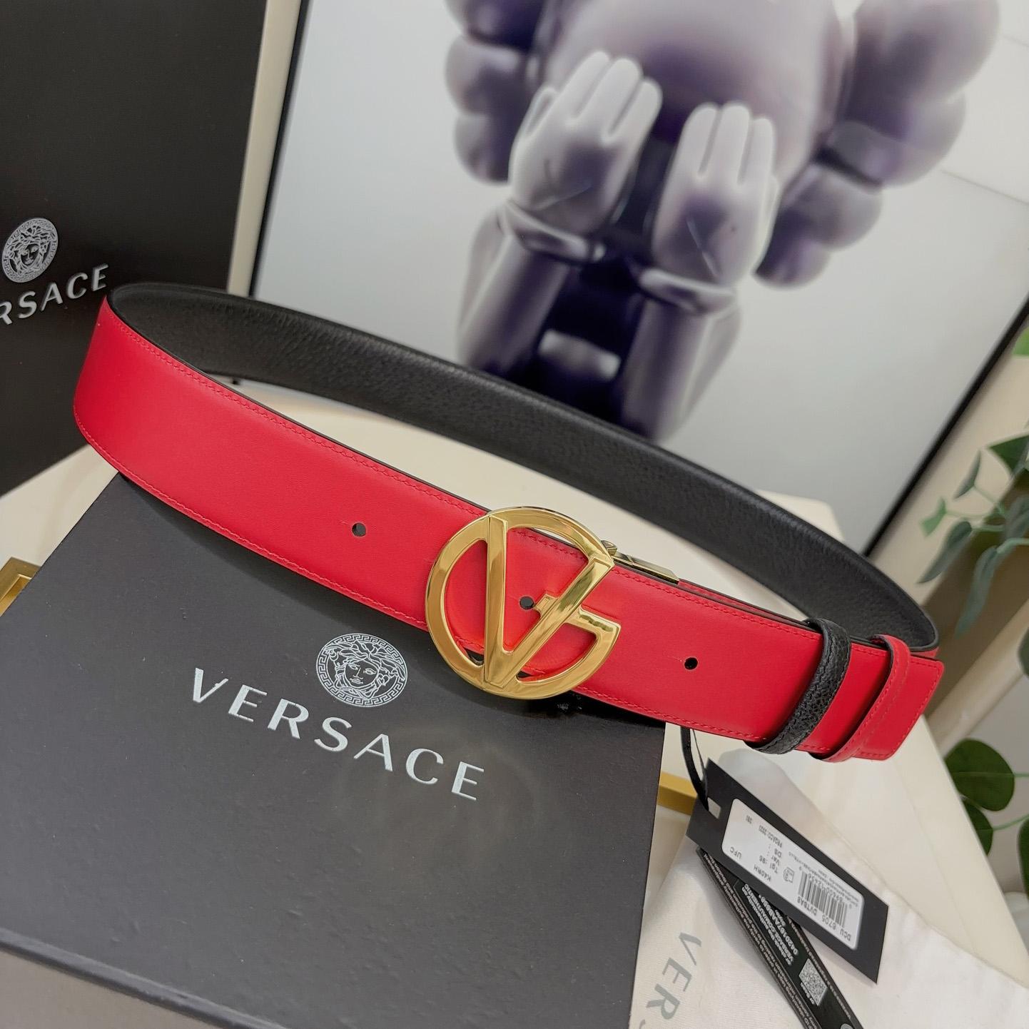 Versace Leather Belt   40mm - DesignerGu