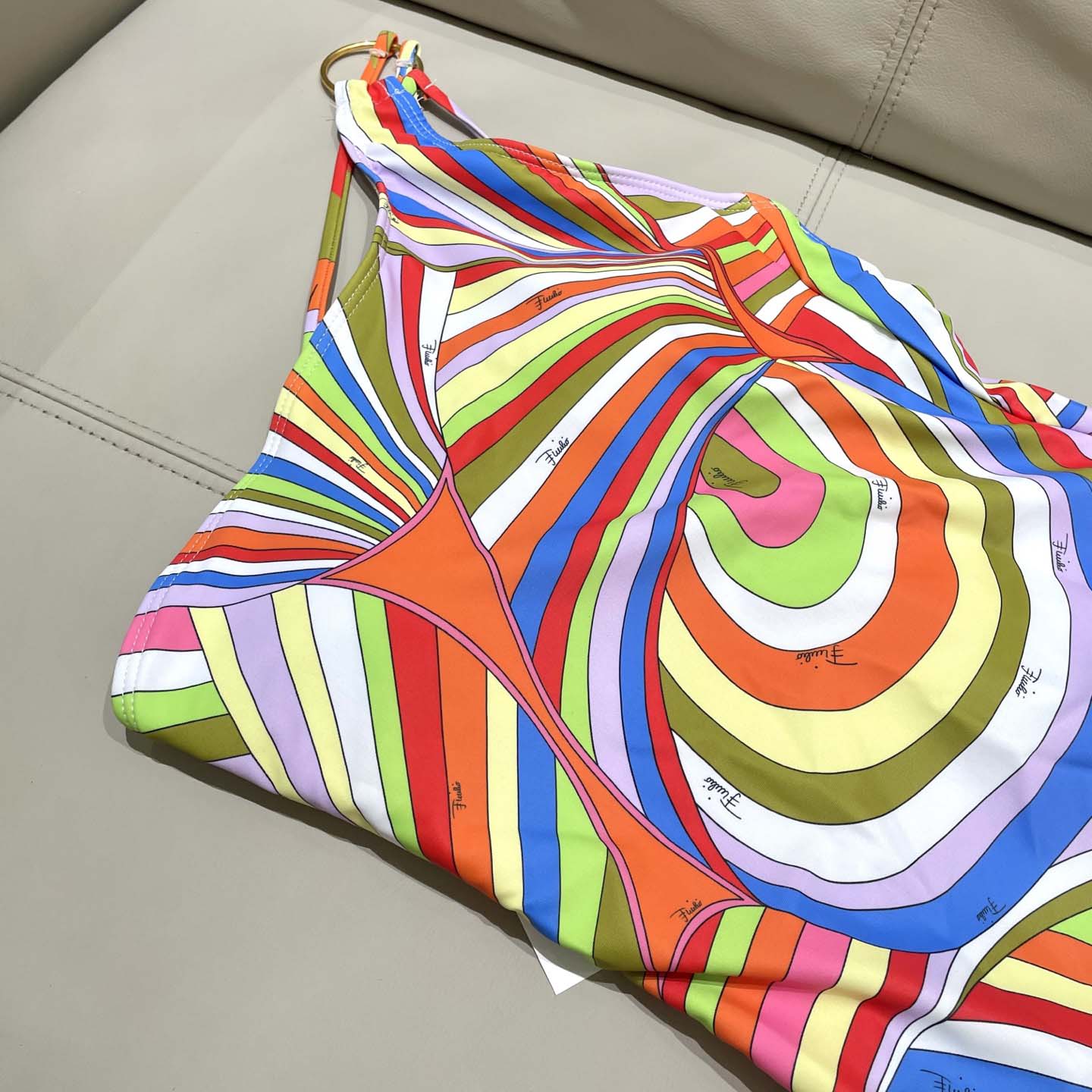 Pucci One-shoulder Embellished Printed Swimsuit  - DesignerGu