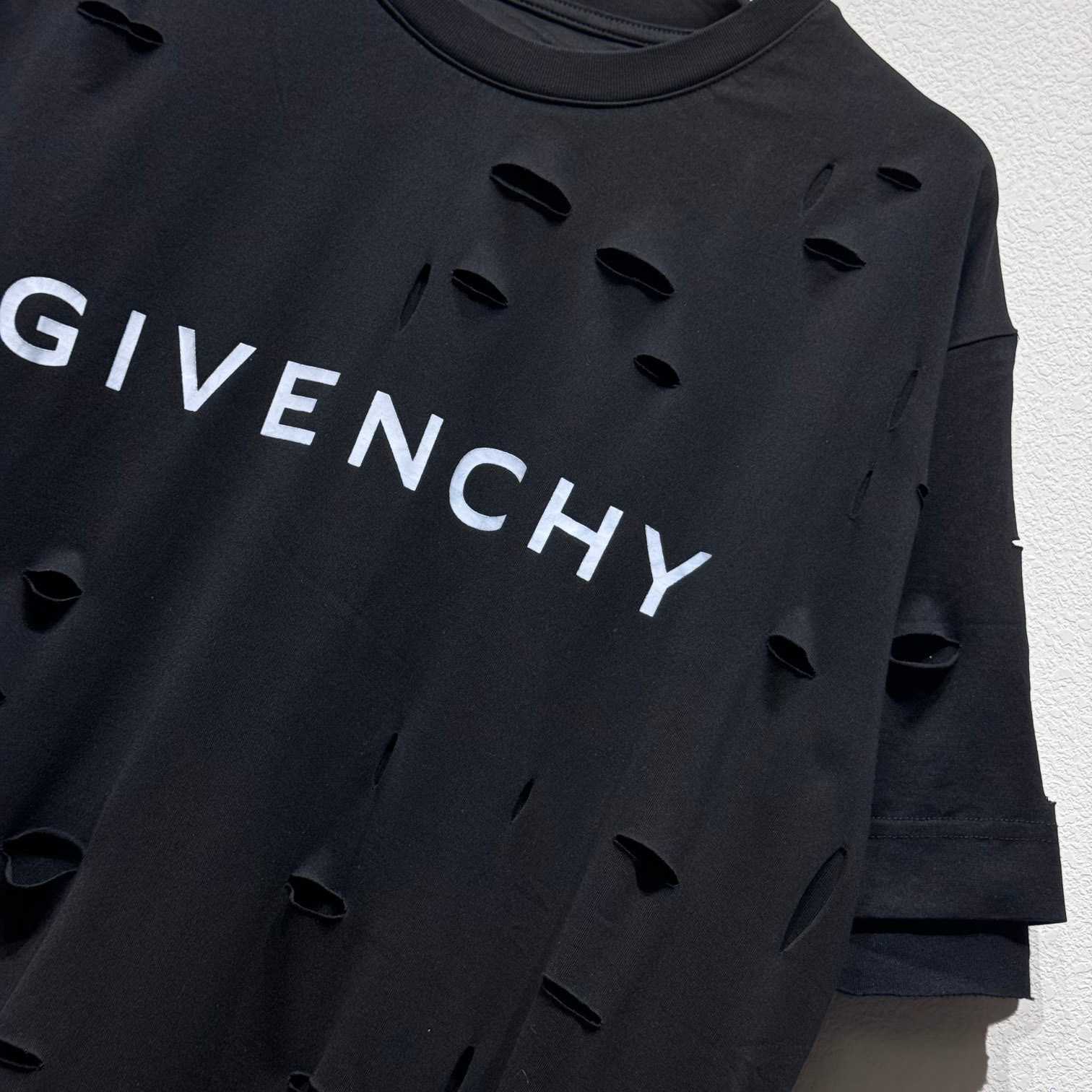 Givenchy Black Destroyed T-Shirt  - 