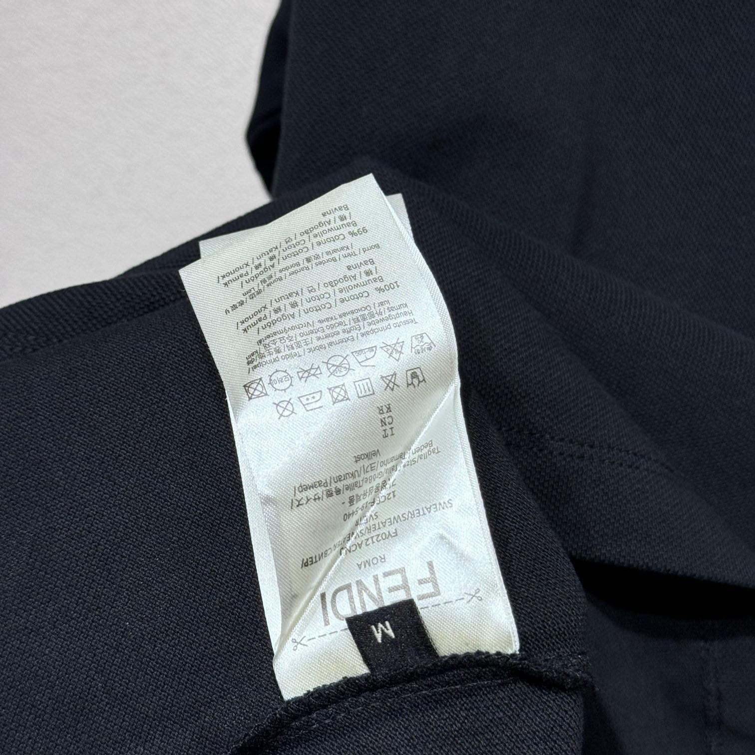 Fendi Black Cotton Polo Shirt - DesignerGu