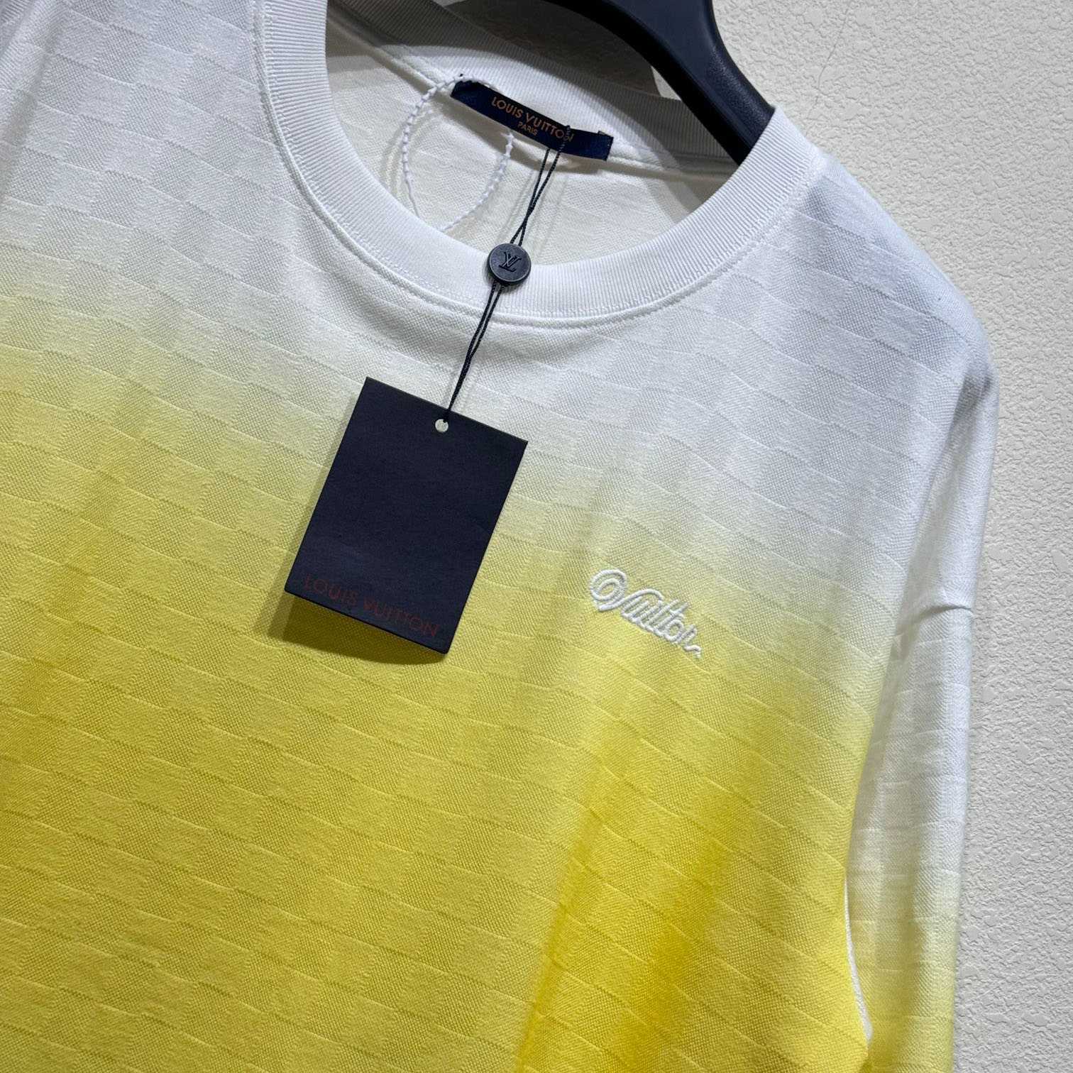 Louis Vuitton Damier Gradient Jacquard Cotton T-Shirt   - DesignerGu